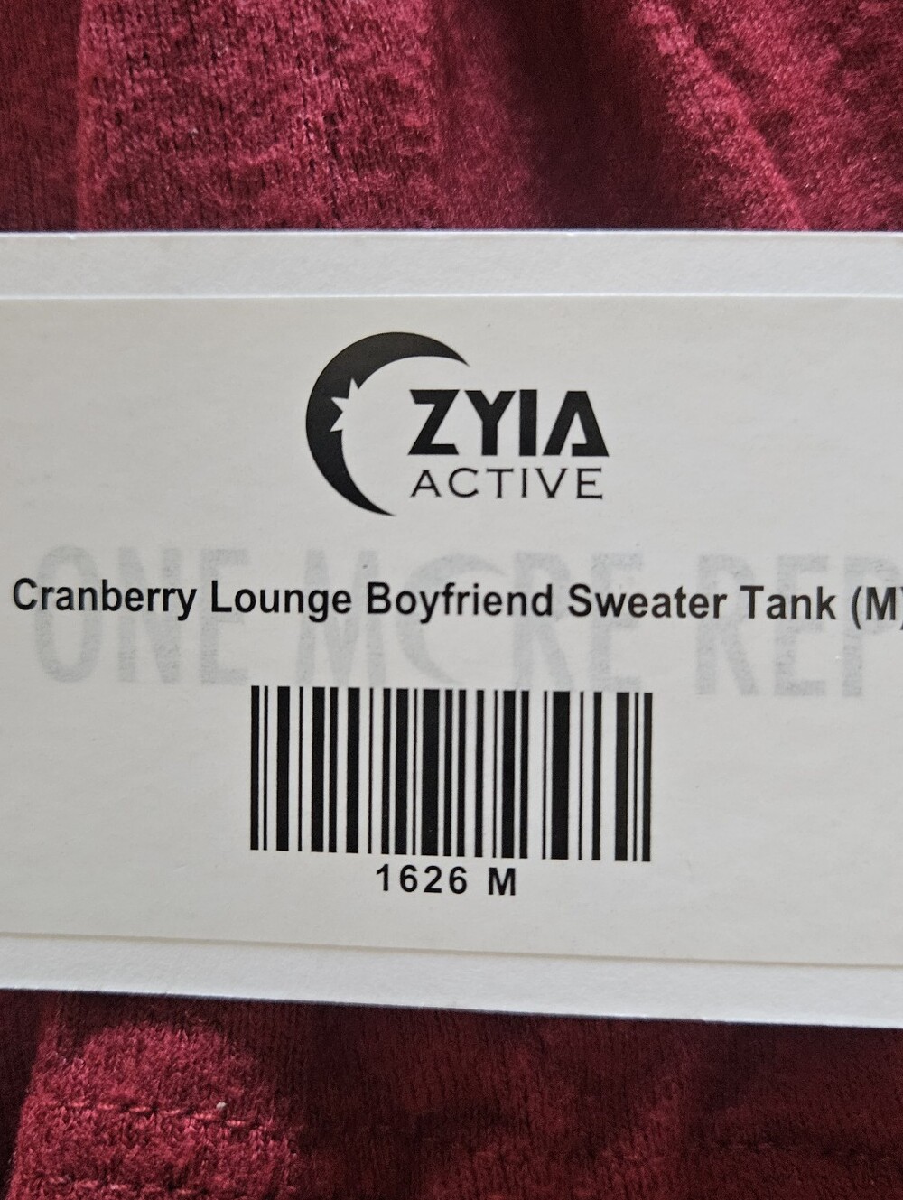 Zyia Cranberry Lounge Boyfriend Sweater Tank (#1626) - Picture 6 of 6